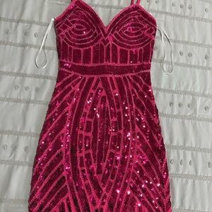 Fashion Nova Stunning Pink Sequin Dress